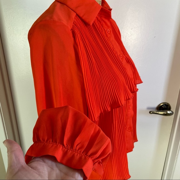 Boho Nasty Gal Jacket/Blouse Orange Button Up Lightweight Summer 4 Size New - Picture 7 of 13